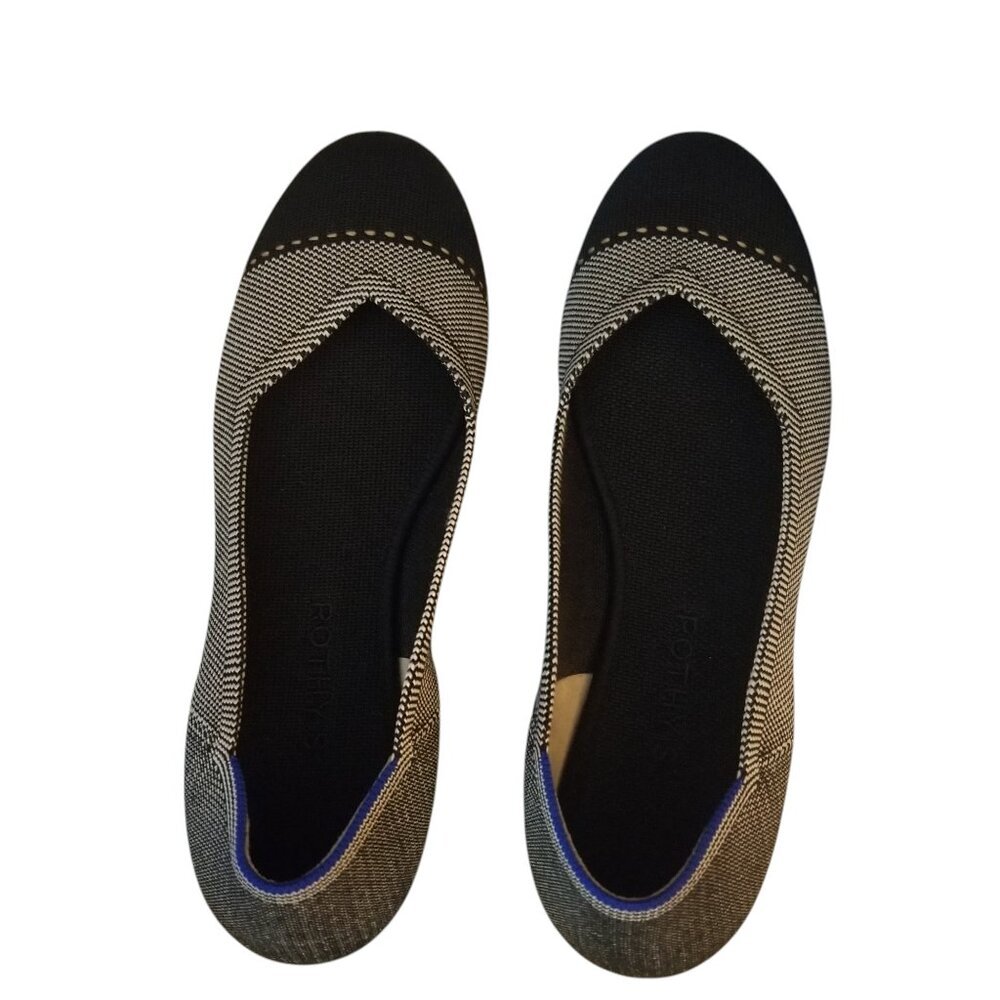 Rothy's Women's Mist Captoe Black Grey Comfy Ballet Flats Sz 9 - Picture 2 of 8